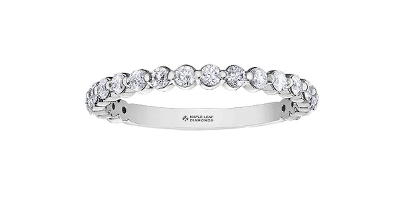 18K White Gold & Palladium Alloy (hypoallergenic) 0.50cttw Canadian Diamond Band
