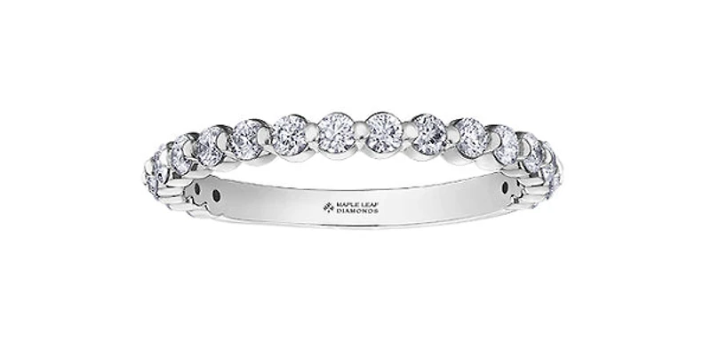 18K White Gold & Palladium Alloy (hypoallergenic) 0.60cttw Canadian Diamond Band