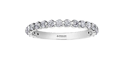 18K White Gold & Palladium Alloy (hypoallergenic) 0.60cttw Canadian Diamond Band