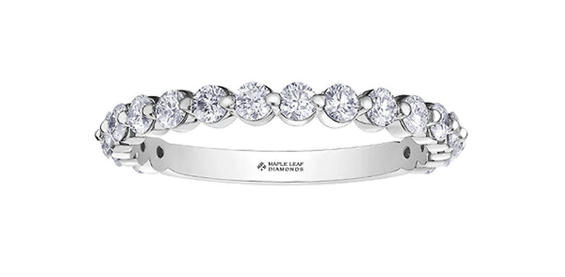 18K White Gold & Palladium Alloy (hypoallergenic) 0.75cttw Canadian Diamond Band - 4.5
