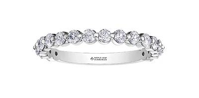 18K White Gold & Palladium Alloy (hypoallergenic) 0.75cttw Canadian Diamond Band