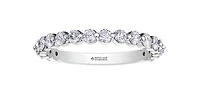 18K White Gold & Palladium Alloy (hypoallergenic) 0.75cttw Canadian Diamond Band - 4.5