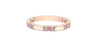 10K Rose Gold Pink Sapphire & Diamond Ring, size 5.75 - 4.5