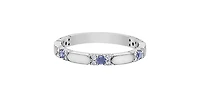 10K White Gold Tanzanite & Diamond Ring, size 6.5 - 4.5