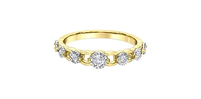 10K Yellow & White Gold 0.18cttw Diamond Ring