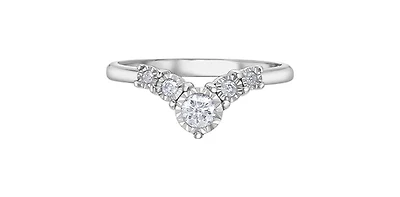10K White Gold 0.25 cttw Diamond Ring