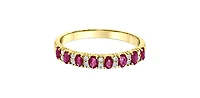 10K Yellow Gold Ruby and 0.08cttw Diamond Ring - 4.5