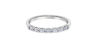 10K White Gold 0.28cttw Oval Diamond Ring - /