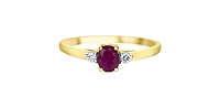 10K Yellow Gold Ruby and 0.60cttw Diamond Ring