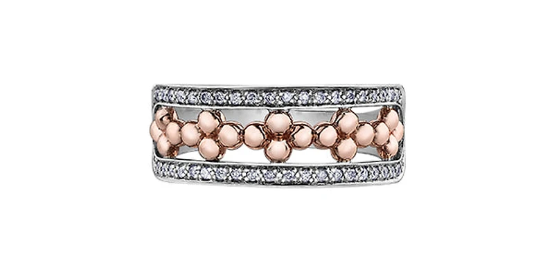 10K White & Rose Gold 0.17cttw Diamond Ring