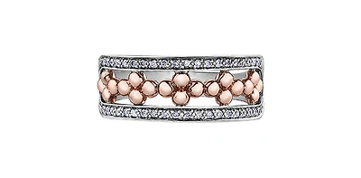 10K White & Rose Gold 0.17cttw Diamond Ring