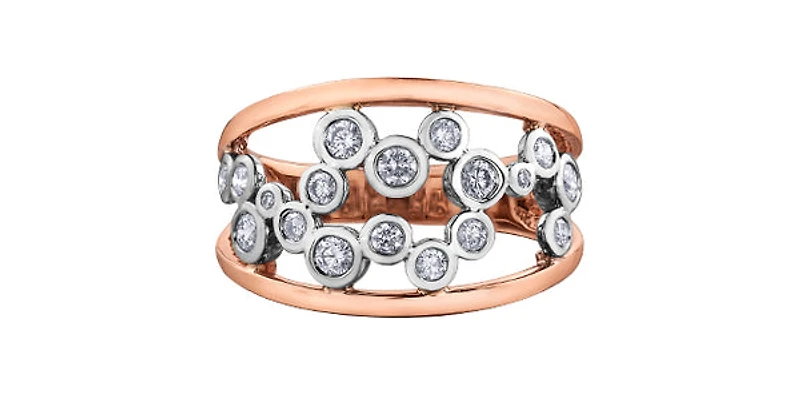 14K White & Rose Gold 0.50cttw Diamond Ring - 4.5