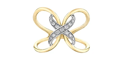 10K Yellow & White Gold 0.09cttw Diamond Ring