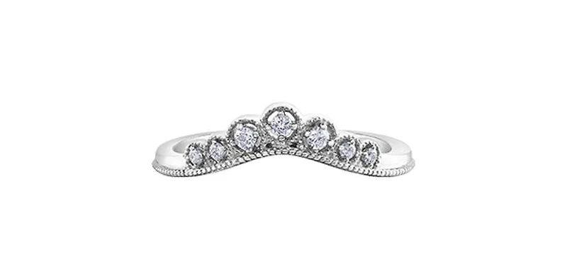 10K White Gold Diamond Wedding Ring - 4 /