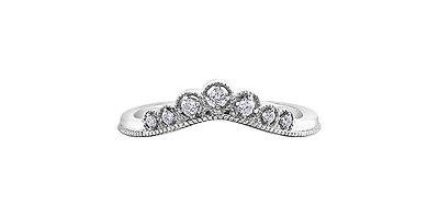 10K White Gold Diamond Wedding Ring - 4 /
