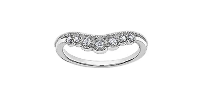 10K White Gold Diamond Wedding Ring - 4 /