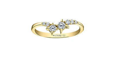 14K Yellow Gold 0.25cttw Canadian Diamond Shooting Star Ring