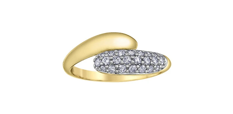 10K Yellow Gold 0.38cttw Diamond Ring - 4 / yellow gold