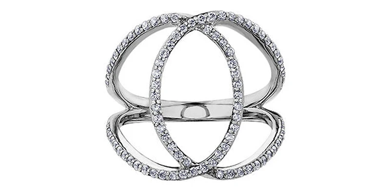 10K White Gold 0.45cttw Diamond Ring, 6.5 - /