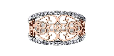 10K White & Rose Gold Diamond Ring