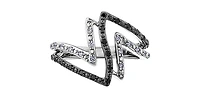 10K White Gold 0.25cttw White & Black Diamond Ring