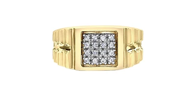 10K Yellow Gold 0.25cttw Diamond Gents Ring, 10 - /