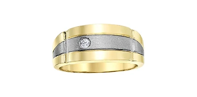 10K Yellow Gold 0.07cttw Diamond Gents Ring, size 10 - 7.5