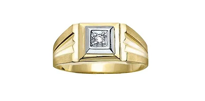 10K Yellow Gold 0.03cttw Diamond Gents Ring, 10