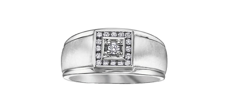 10K White Gold 0.25cttw Diamond Gents Ring - /