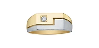 10K White and Yellow Gold 0.06cttw Diamond Gents Ring, 10