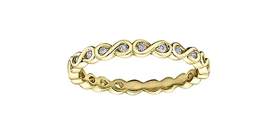 10K Yellow Gold 0.075cttw Diamond Infinity Ring