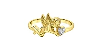 10K Yellow Gold 0.01cttw Diamond Cupid Ring - 4.5