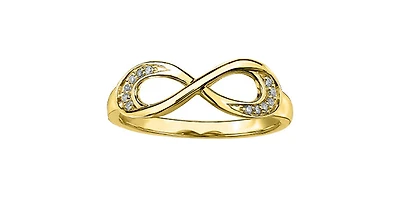 10K Yellow Gold 0.06cttw Infinity Diamond Ring
