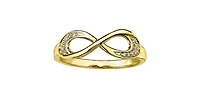 10K Yellow Gold 0.06cttw Infinity Diamond Ring