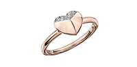 10K Rose Gold 0.05cttw Diamond Heart Ring - 4.5