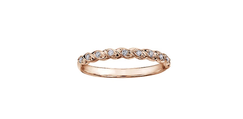 10K Rose Gold 0.08cttw Diamond Ring - 4.5