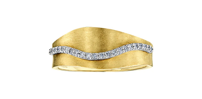 10K Yellow & White Gold 0.11cttw Diamond Ring