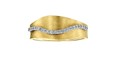 10K Yellow & White Gold 0.11cttw Diamond Ring