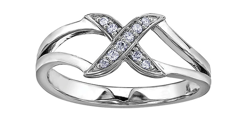 10K White Gold 0.07cttw Diamond Ring - / 4.5