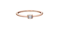 18K Rose Gold 0.10cttw Emerald Cut Diamond Ring - 4
