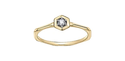 10K Yellow Gold 0.05cttw Diamond Ring