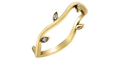 10K Yellow Gold 0.02cttw Diamond Vine Band