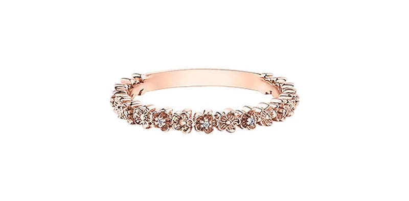 10K Rose Gold 0.017cttw Diamond Ring - 4.5