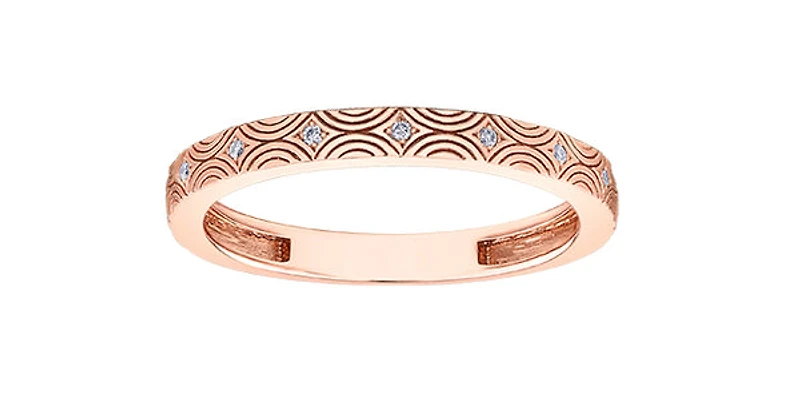10K Rose Gold 0.036cttw Diamond Ring - / 4.5