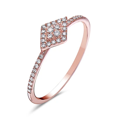 14K Rose Gold 0.14 cttw Diamond Ring