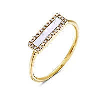 14K Yellow Gold 0.06 cttw Diamond and Mother of Pearl Ring