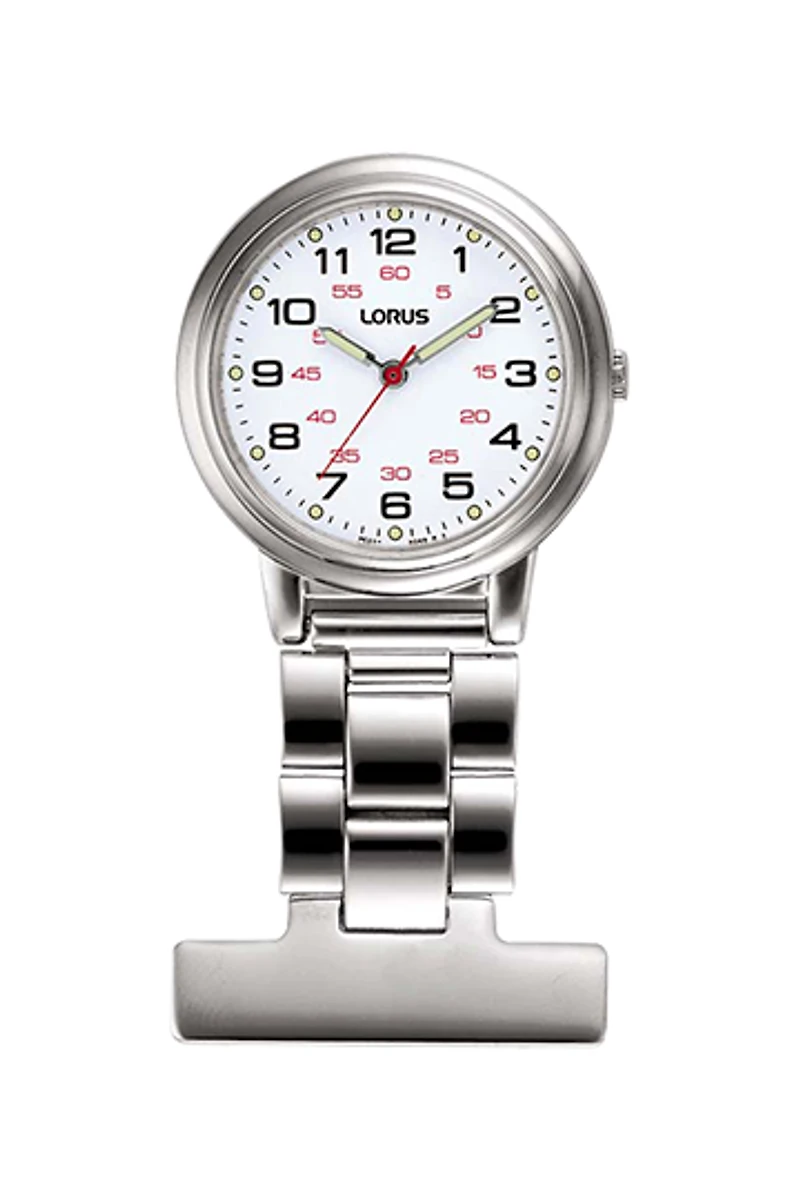 Lorus White Dial Nurse's Fob Watch RG251CX9