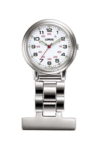 Lorus White Dial Nurse's Fob Watch RG251CX9
