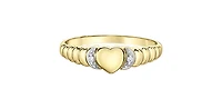 10K Yellow Gold 0.013cttw Diamond Signet Ring, size 6.5 - 4.5
