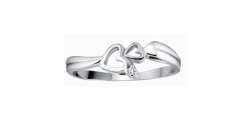 10K White Gold 0.004cttw Diamond Ring